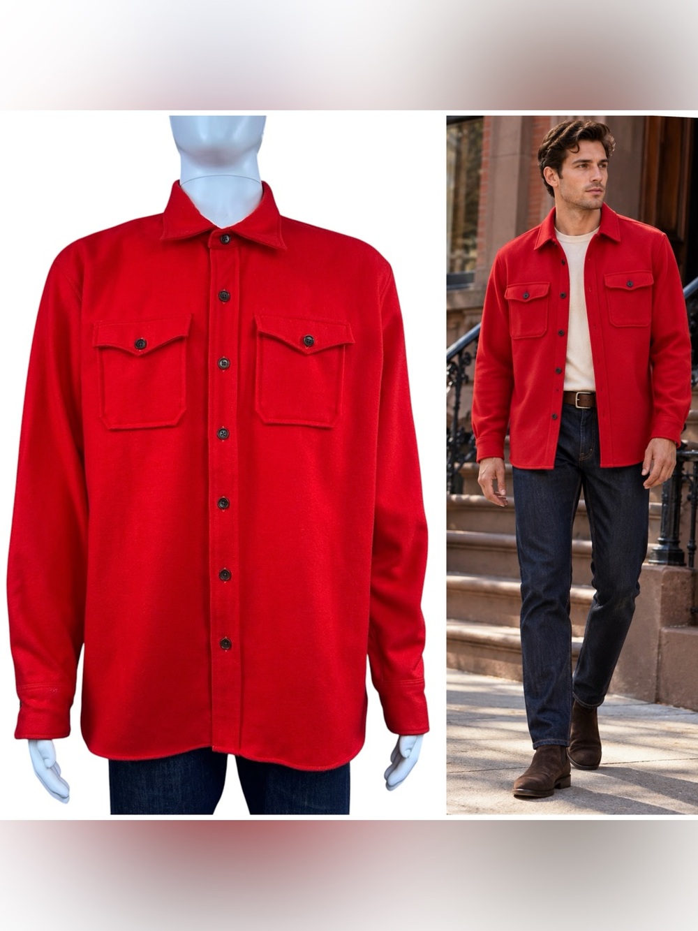 Sid Mashburn CPO Merino Wool Overshirt XL Shirt Chore Jacket Workwear Utility
